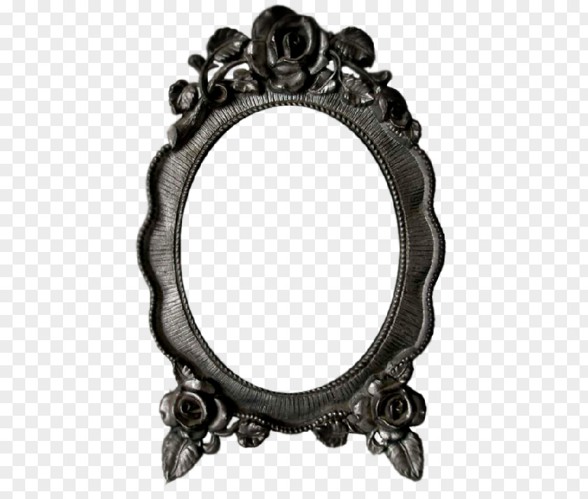 Silver Picture Frames Oval PNG