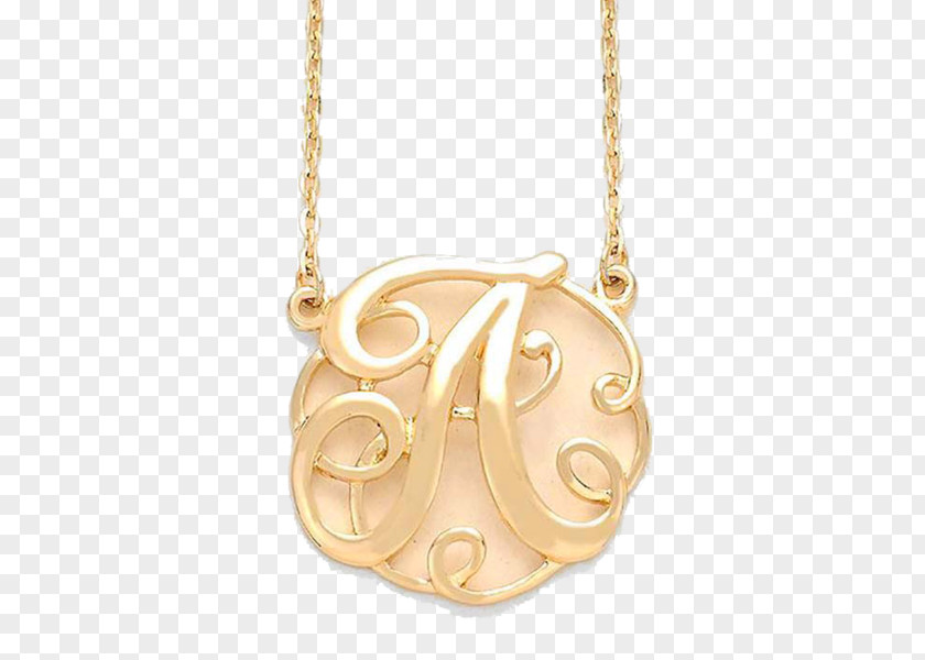 Monogram Necklace Locket Colored Gold Charms & Pendants PNG
