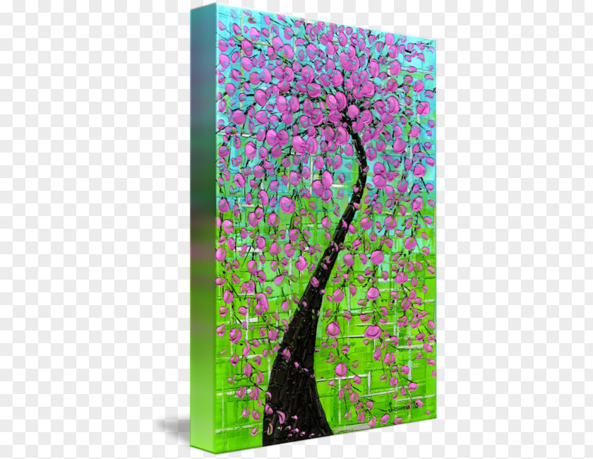 Pink Tree Canvas Painting Palette Knives Knife Graphic Design PNG