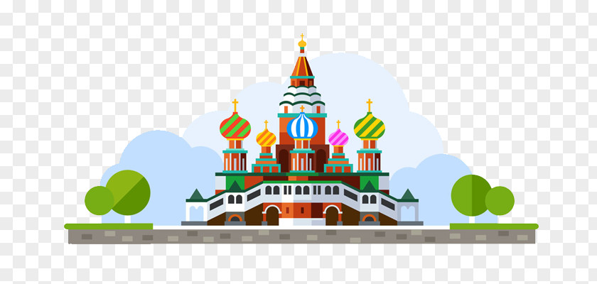 Cartoon Cathedral Saint Basils Moscow Stock Illustration PNG