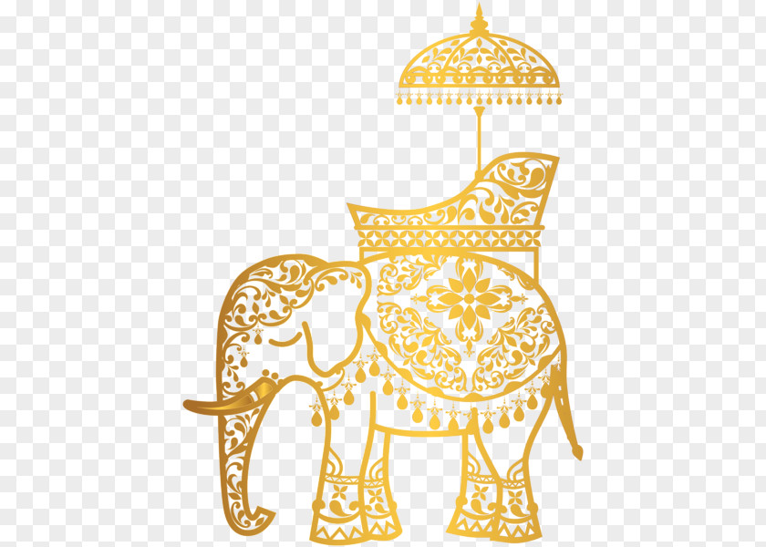 Elephant Gold Indian Clip Art PNG