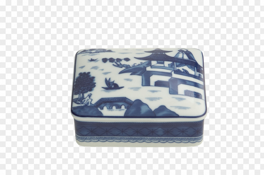 Rectangular Title Box Guangzhou Mottahedeh & Company Blue And White Pottery United States PNG