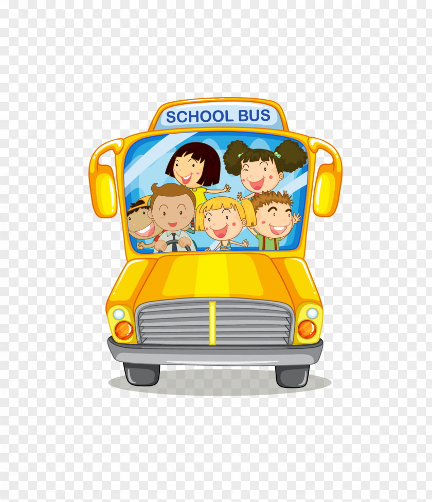 School Bus Children Illustration PNG
