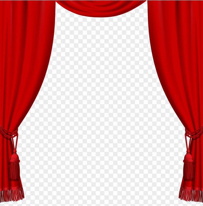 Transparent Red Curtains With Tassels Clipart Theater Drapes And Stage PNG