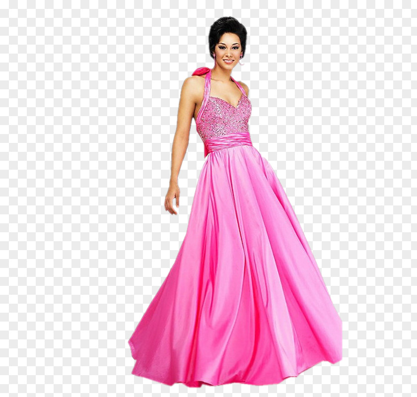 Dress Ball Gown Party Fuchsia PNG