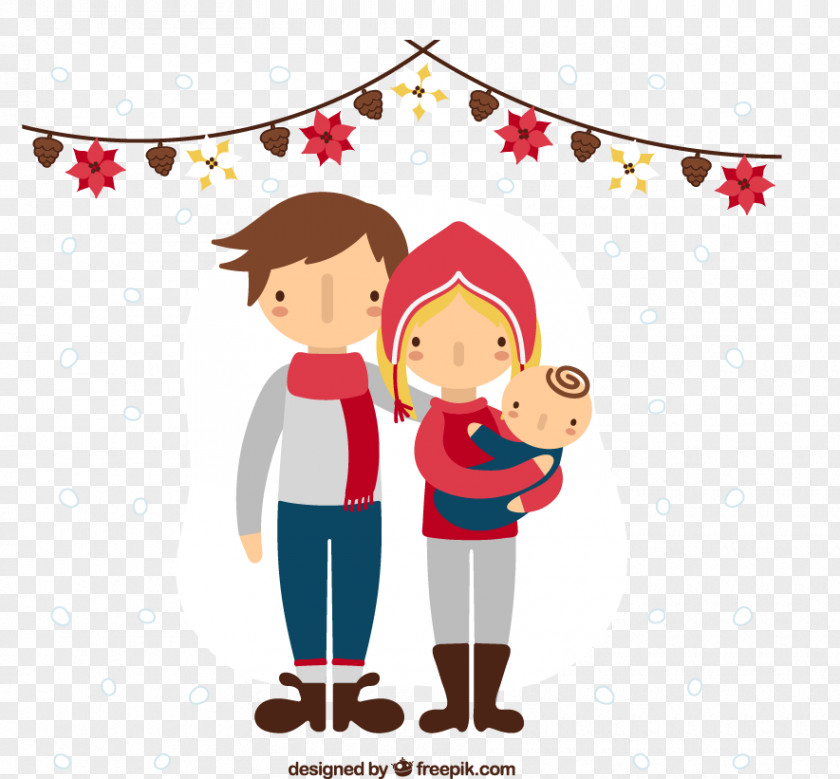 A Family Of Three Paintings Christmas Euclidean Vector Child PNG