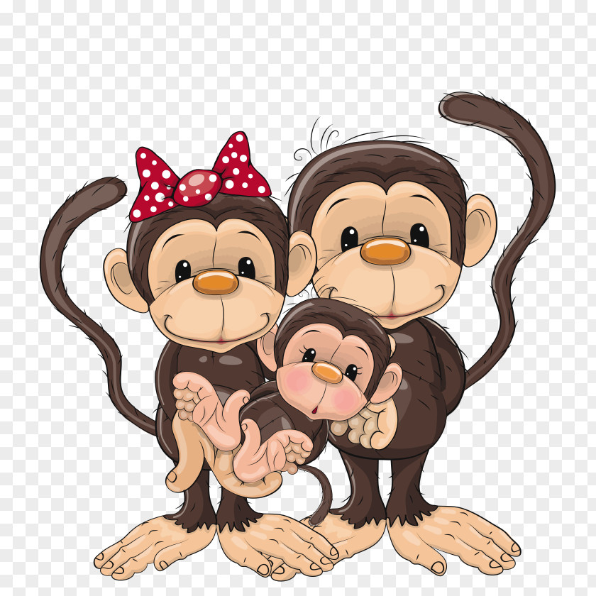 Monkey Family Clip Art PNG