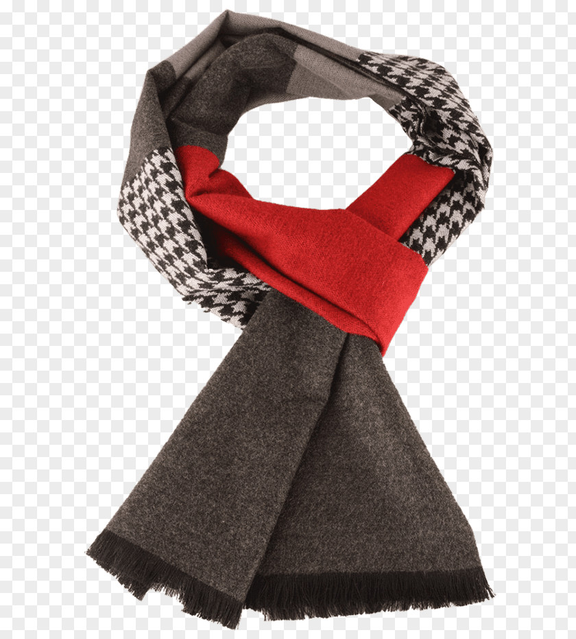 Winter Scarf Houndstooth Fringe Glove PNG