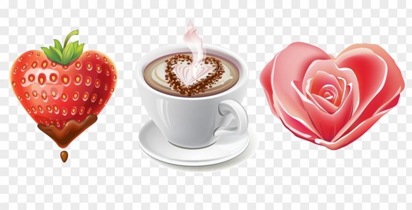 Coffee Fruit Valentine's Day Heart Clip Art PNG