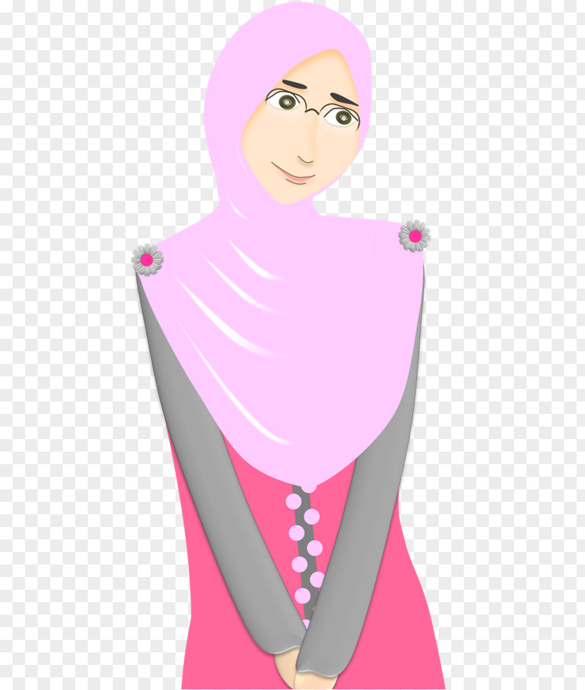 Kartun Muslimah Illustration Drawing Vector Graphics Cartoon Pink PNG