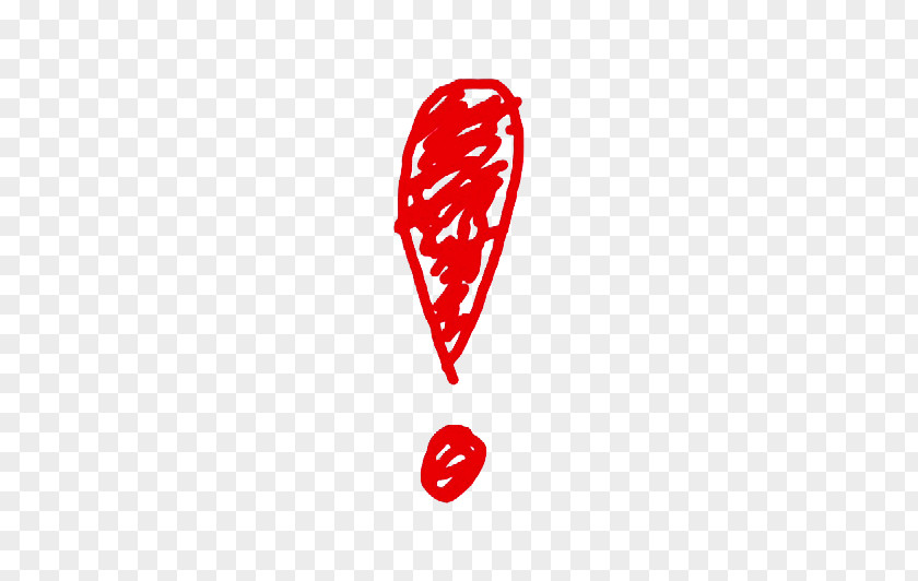 Red Painted Cartoon Exclamation Mark Question Interjection PNG