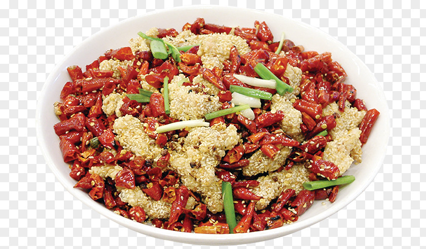 Spicy Sesame Chicken Laziji Hamburger Couscous PNG