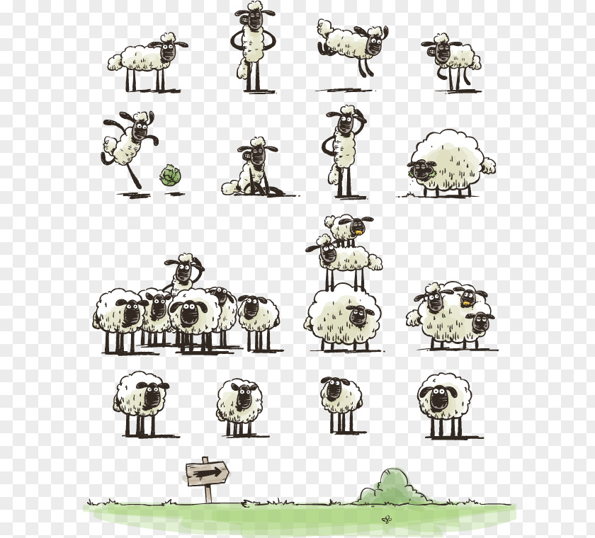 Suffolk Sheep Counting Drawing Livestock Pin PNG