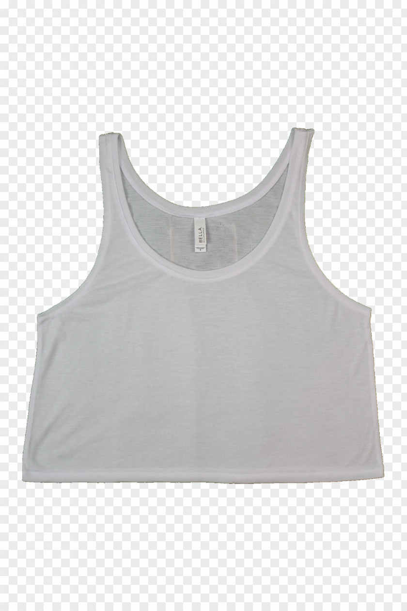 White Tank Top Gilets Sleeveless Shirt Neck PNG