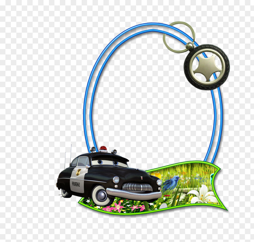 Cars With Floral Pattern Picture Frame Clip Art PNG