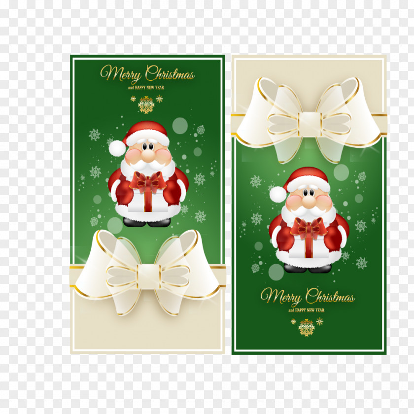 Green Christmas Greeting Card Santa Claus Wedding Invitation PNG