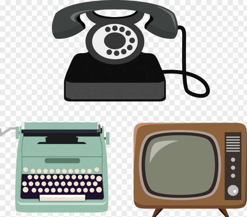 Telephone TV Keyboard Material Icon PNG