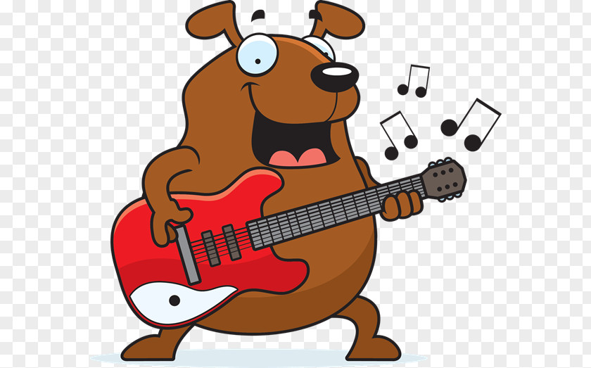 Dog Guitar Cartoon PNG