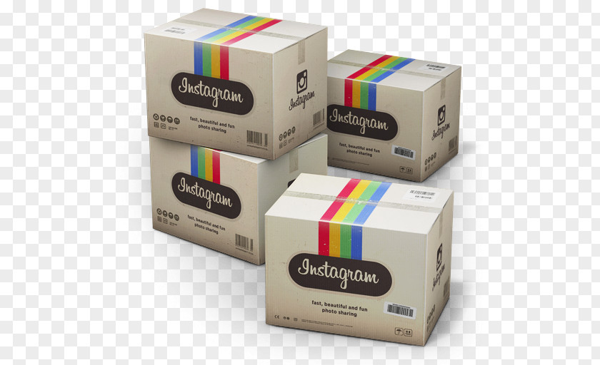 Instagram Shipping Box Carton Packaging And Labeling PNG
