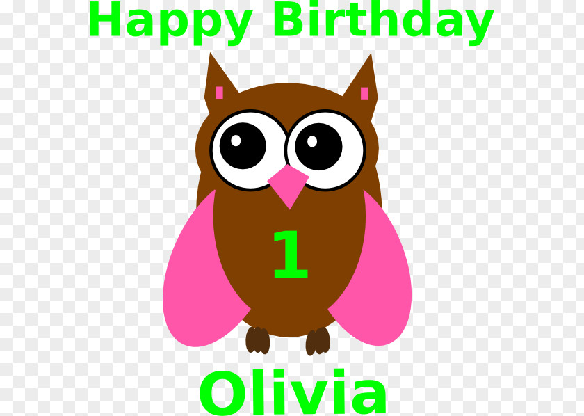 Pink Owl Birthday Cake Candle Clip Art PNG