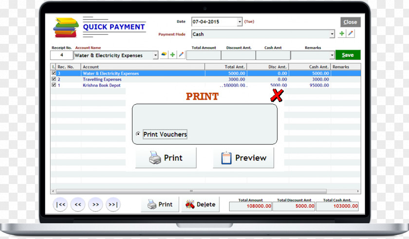 Quick Payment Computer Program Monitors School Software PNG