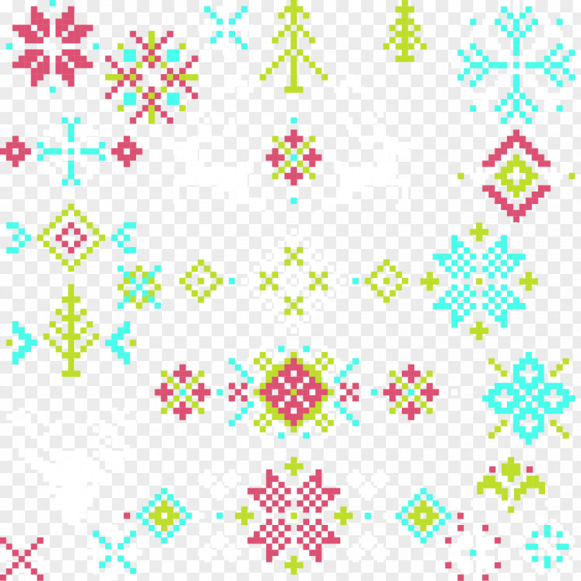 Vector Christmas Cross Stitch Pattern Effect PNG