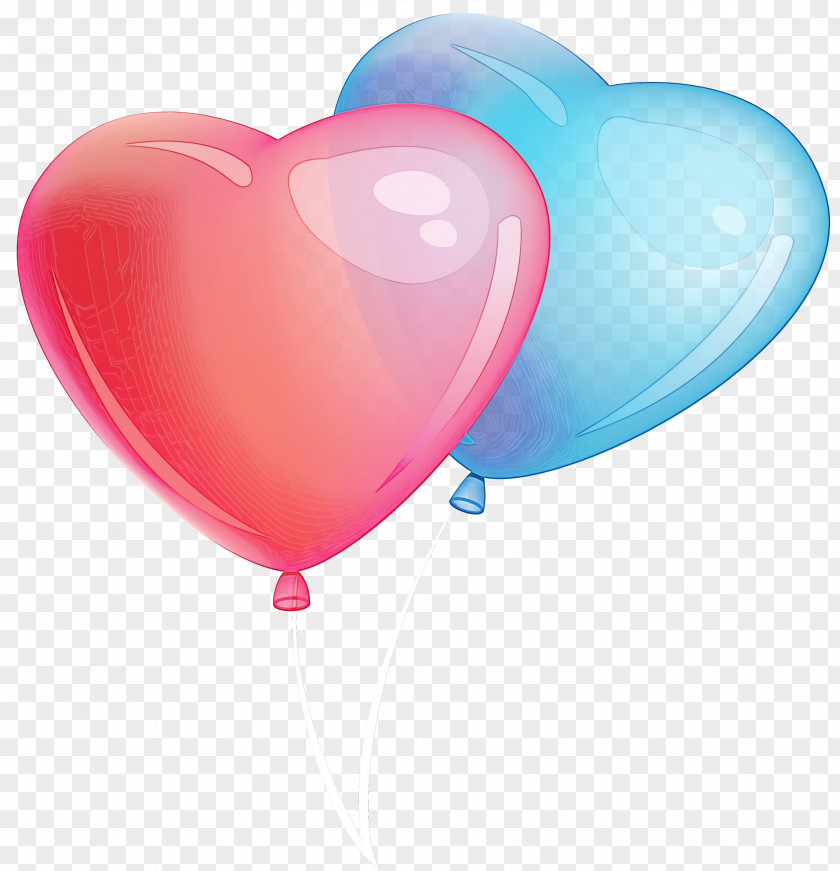 Balloon Heart Pink Party Supply Turquoise PNG