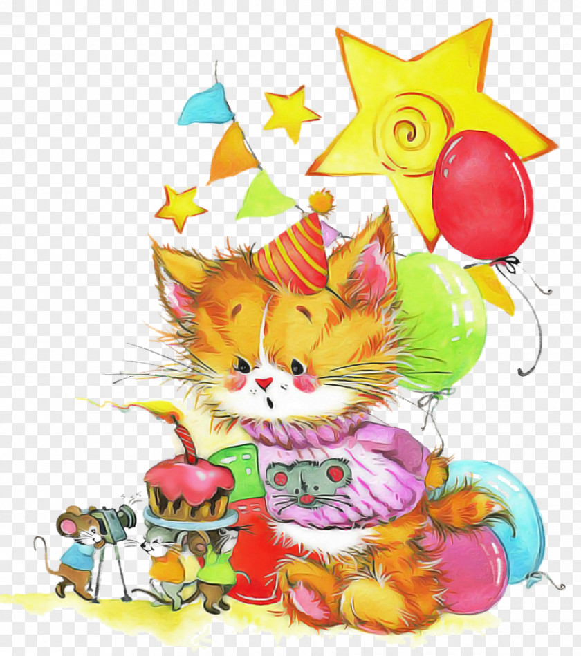 Cartoon Cat Kitten Party Supply Small To Medium-sized Cats PNG