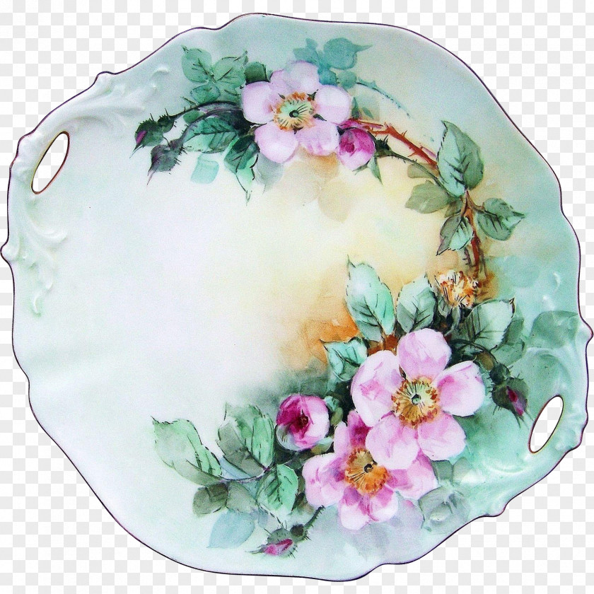 Plate Floral Design Porcelain Tableware PNG
