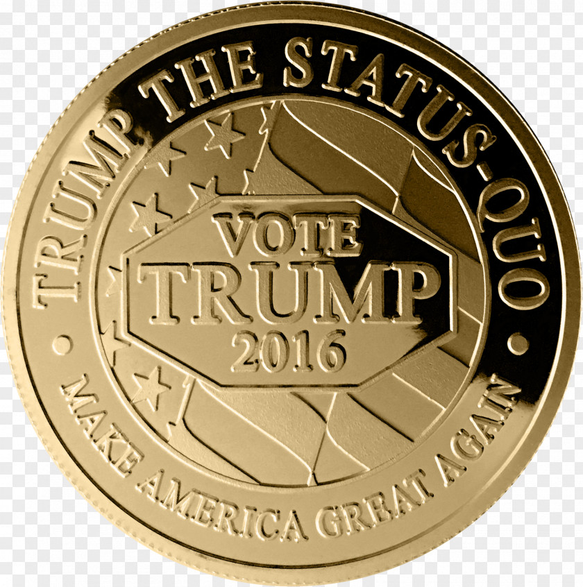 United States US Presidential Election 2016 Coin Gold Medal PNG
