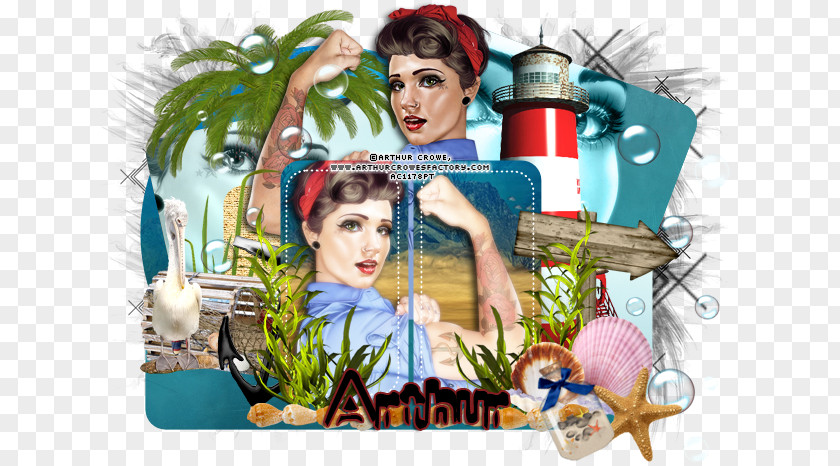 A Woman Released Advertising Photomontage PNG