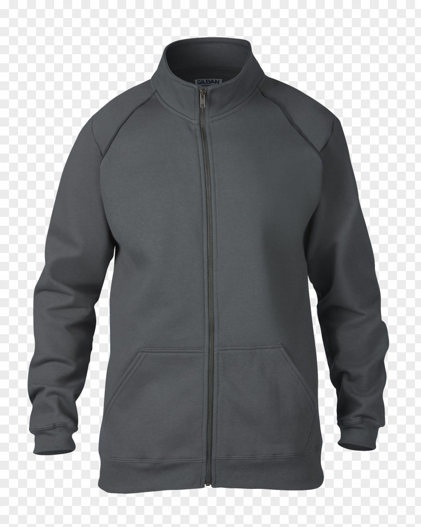 Charcoal T-shirt Zipper Gildan Activewear Jacket Cotton PNG