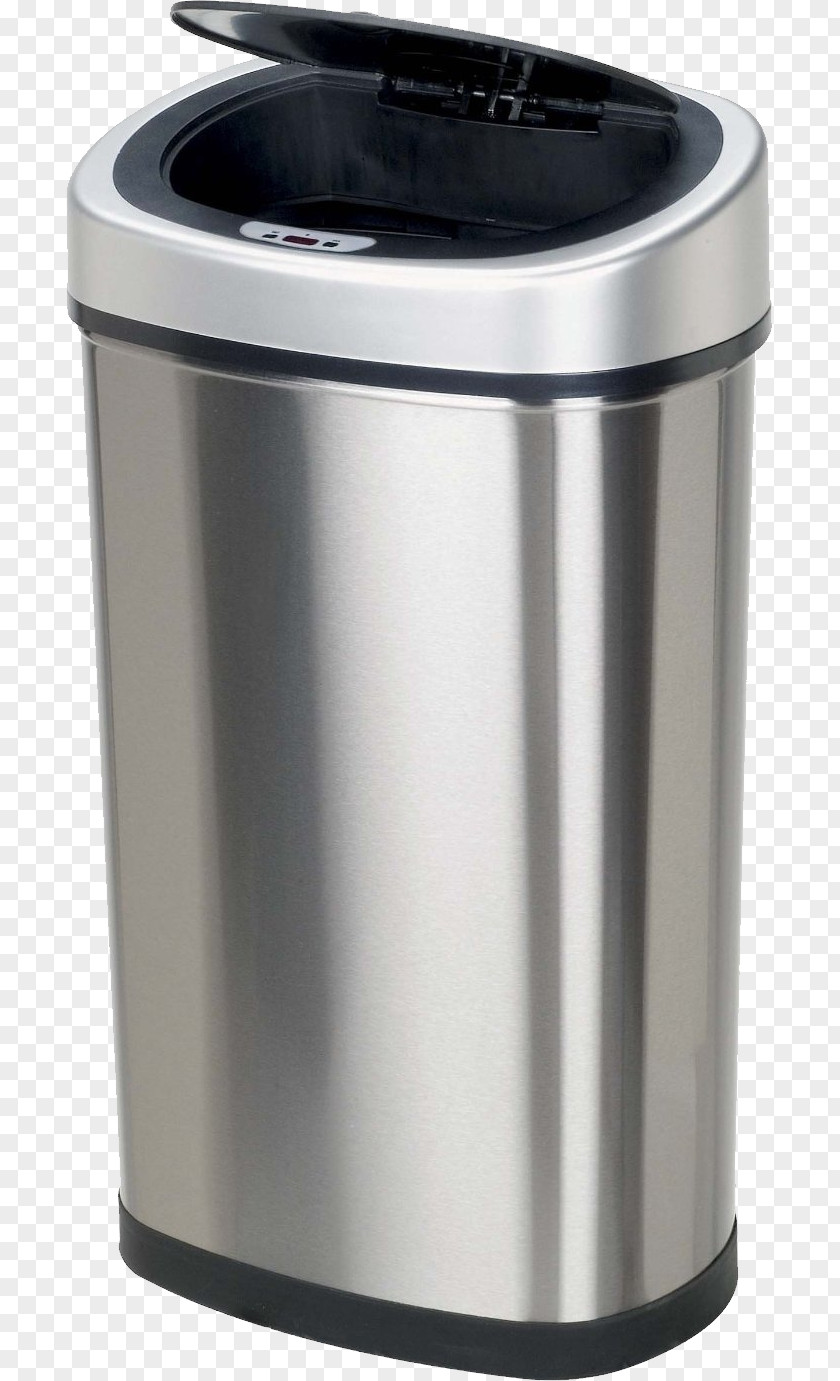 Trash Can Semi-round Sensor Waste Container Rectangular PNG