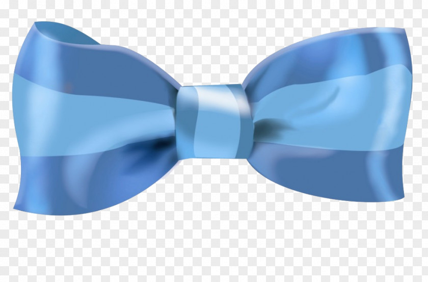 Blue Ribbon Shoelace Knot Bow Tie PNG