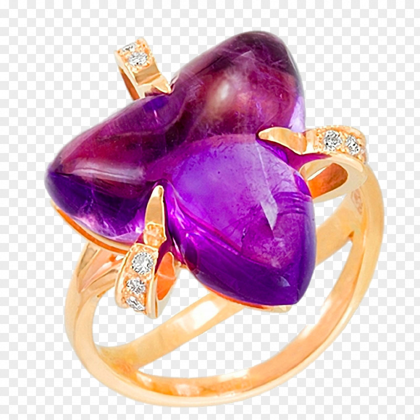 Creative Purple Gemstone Rings Amethyst Ring Jewellery Gold PNG