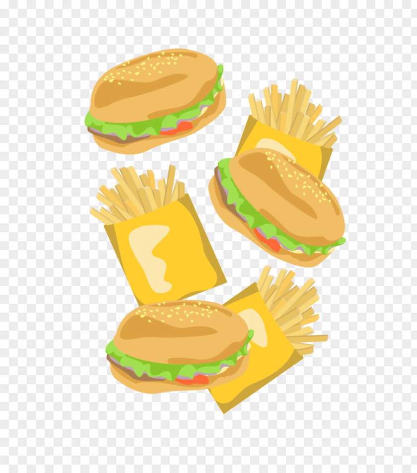 Floating Food Burger Fries Hamburger Cheeseburger French Fast Meatloaf PNG