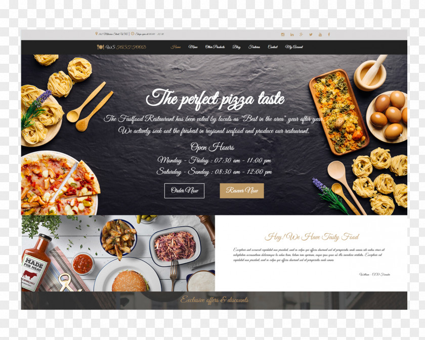 Pizza Fast Food Restaurant Responsive Web Design Cafe PNG