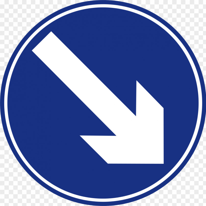 Road Traffic Sign Mandatory Arrow PNG