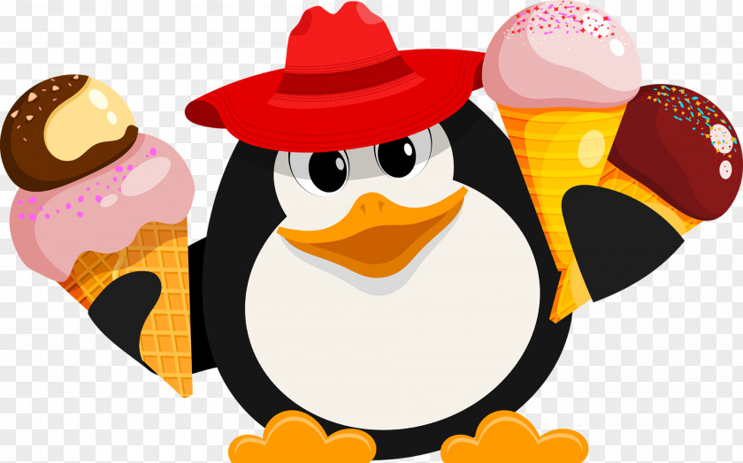 Penguin Ice Cream Cones Clip Art PNG