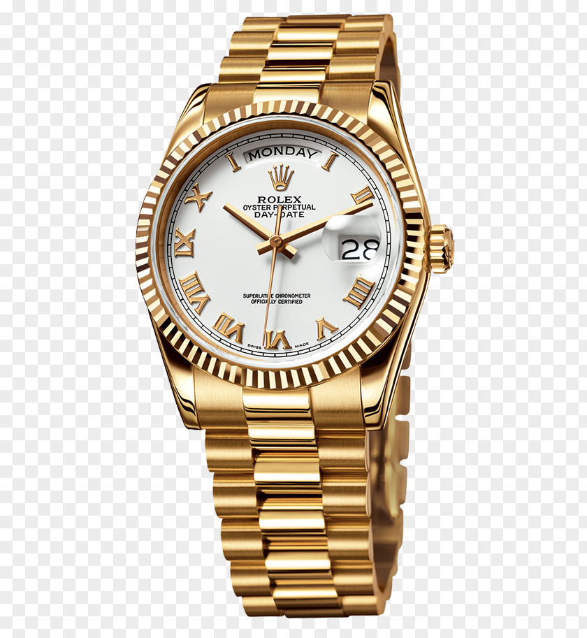 Rolex Day-Date Watch Colored Gold PNG