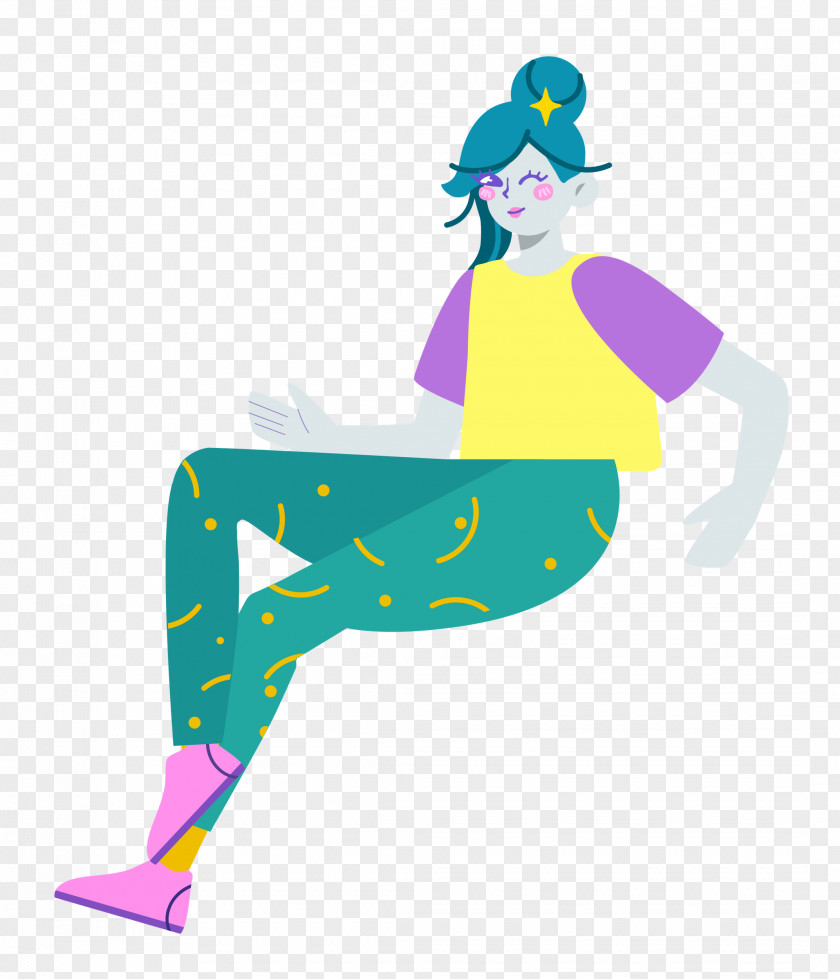 Sitting Girl Lady PNG