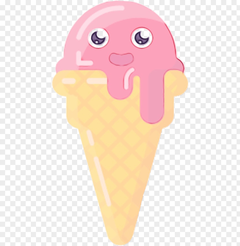 Ice Cream Cones Illustration Cartoon Pink M PNG