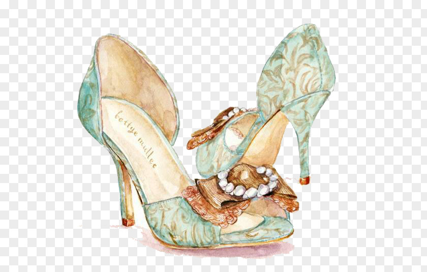 Watercolor High-heeled Shoes Shoe Footwear Drawing Fashion Illustration PNG