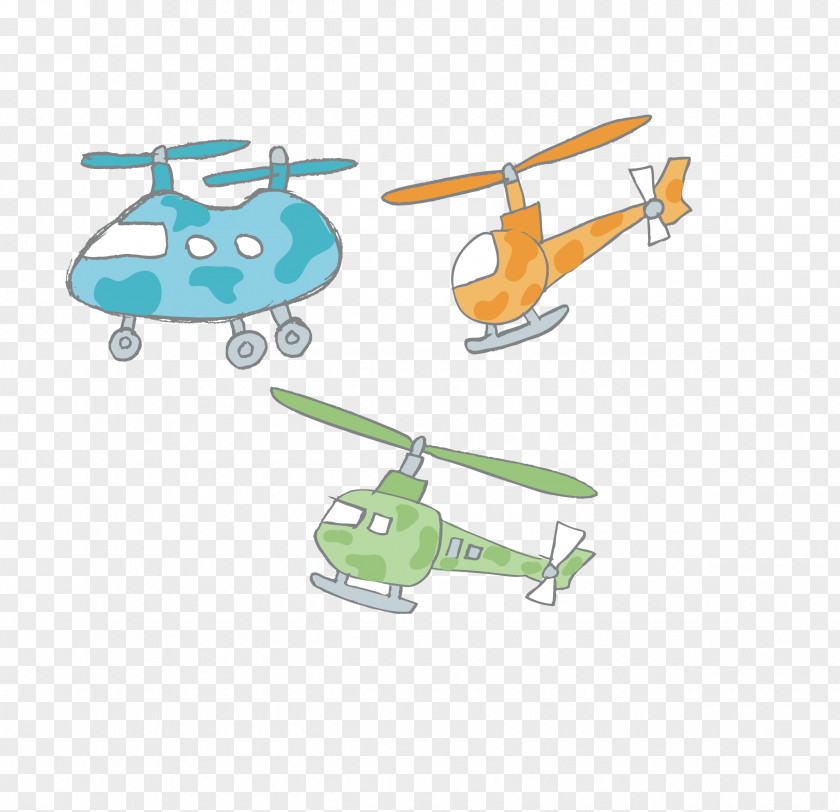 Hand-painted Toy Helicopter Airplane Drawing PNG