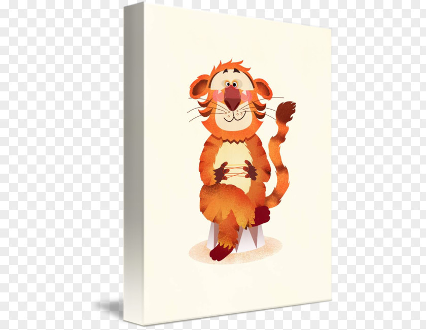 Orange Illustration Tiger Cat Cartoon Mammal Drawing PNG
