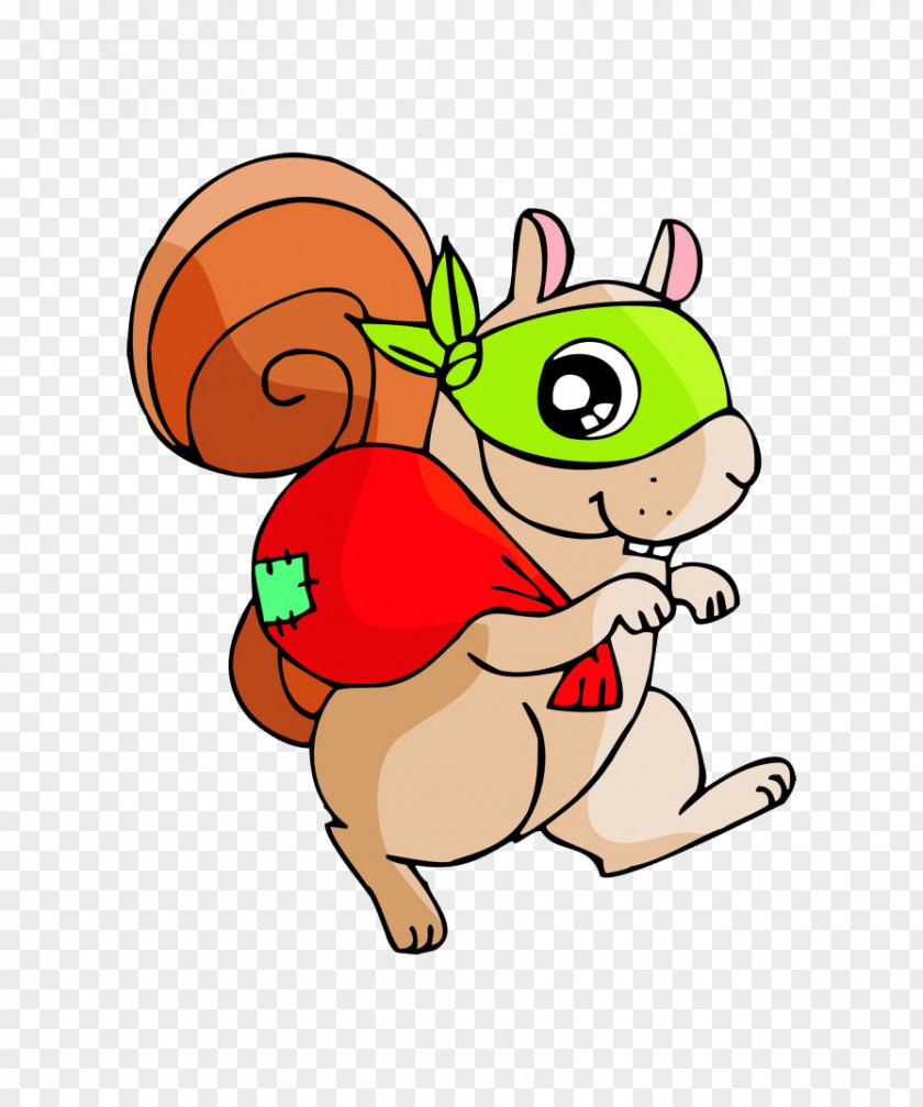 Cartoon Squirrel Thief Illustration PNG