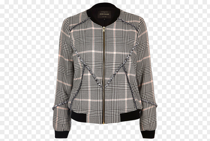 Jacket Blouse Tartan Button Sleeve PNG