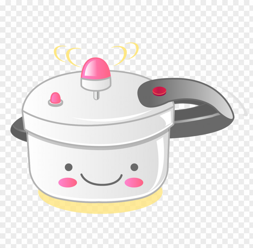 Vector Cute Smiling Face Pressure Cooker Cooking Image Editing Stock Pot PNG