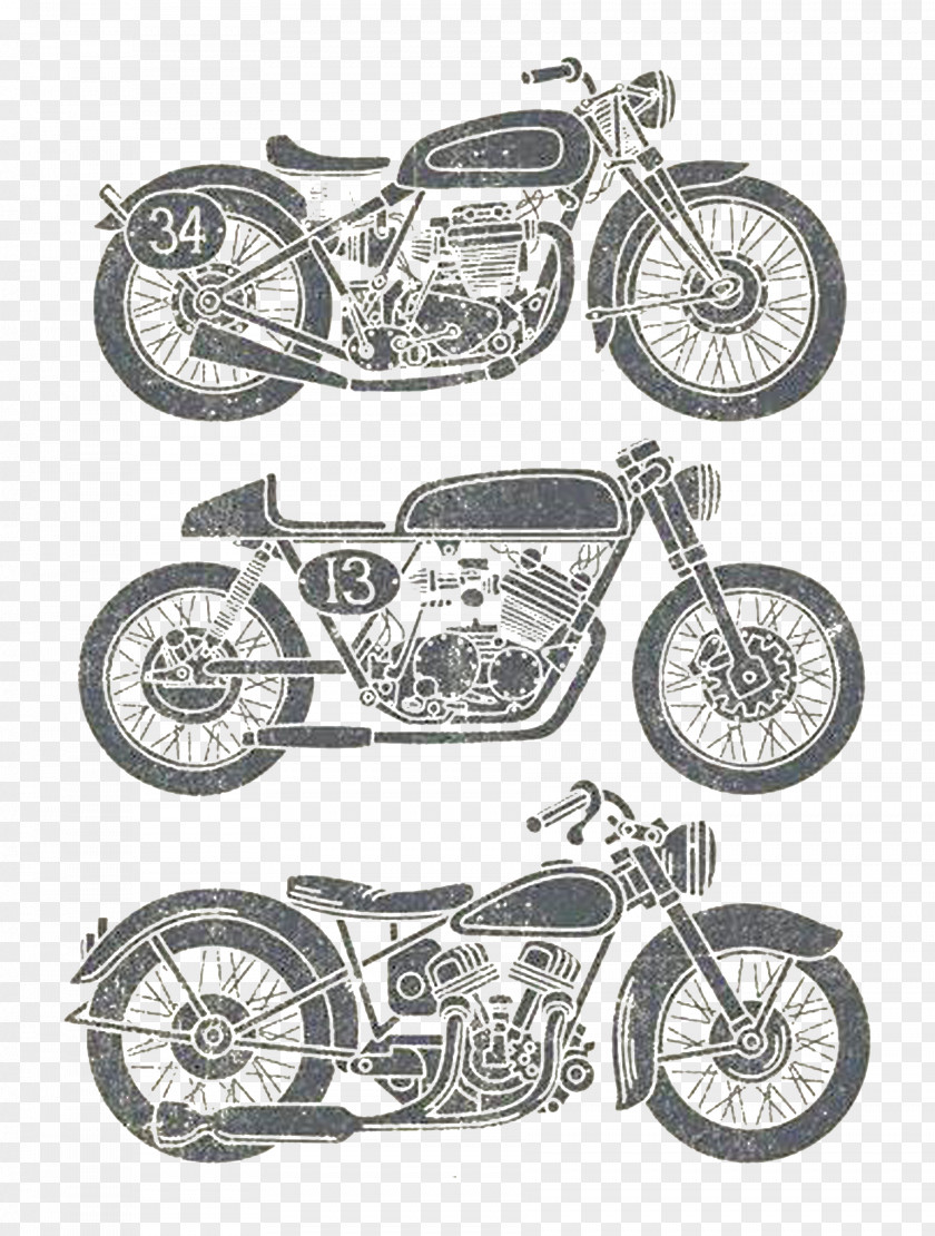 Vintage Motorcycle Chopper Clip Art PNG