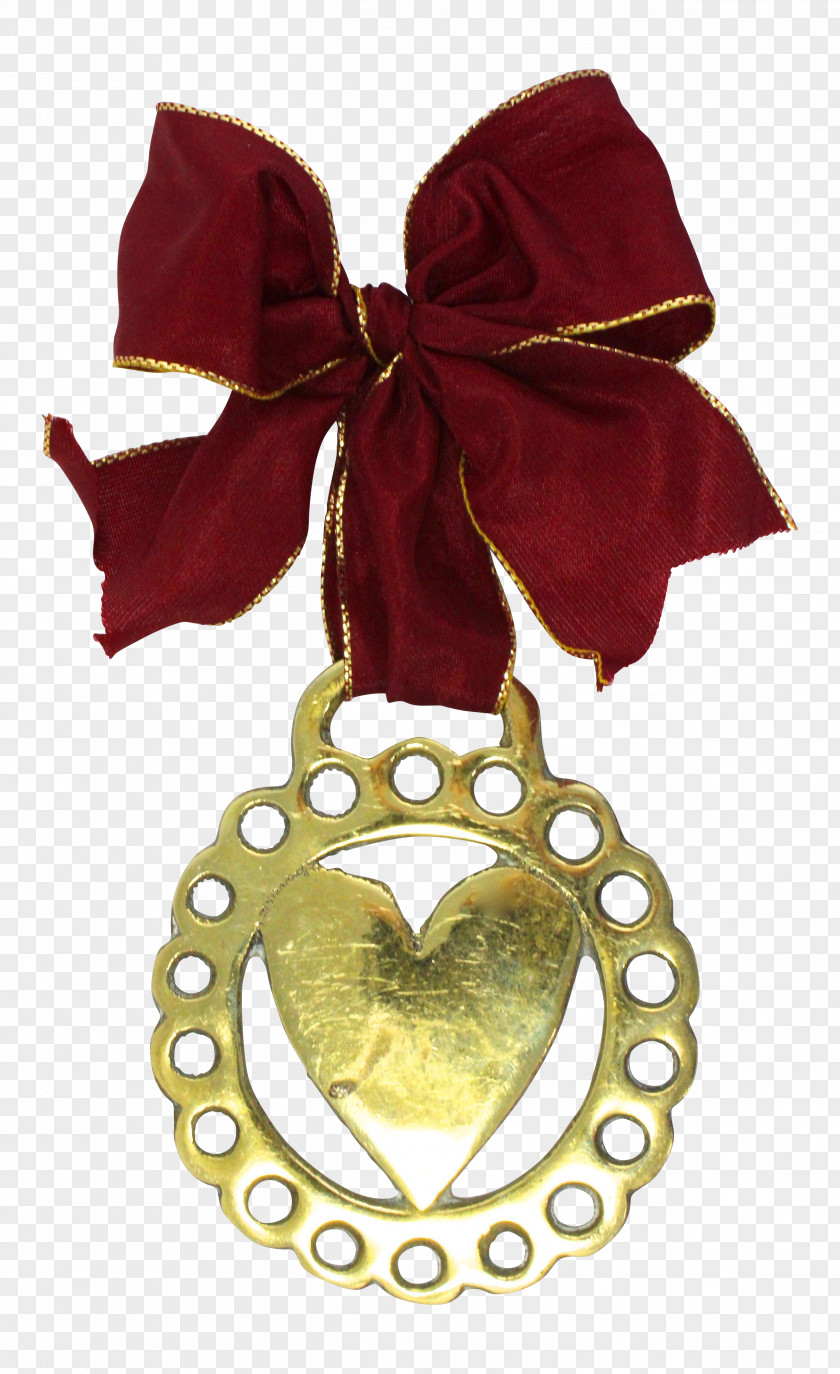 French Horn Christmas Ornament Heart PNG